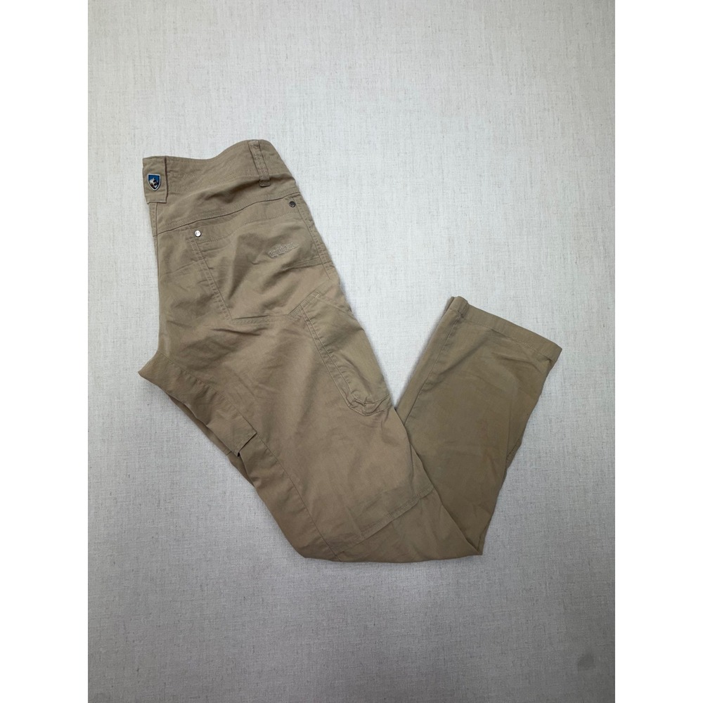 Kuhl Revolvr Khaki Tan Outdoor Hiking Pants Mens 30x34 Articulated Knee Stretch